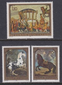 Liechtenstein 660 -662 Horse Paintings MNH VF