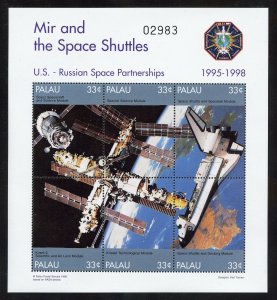Palau 480-84 MNH, Mir Space Station - US/Russia Souvenir Sheets from 1999.