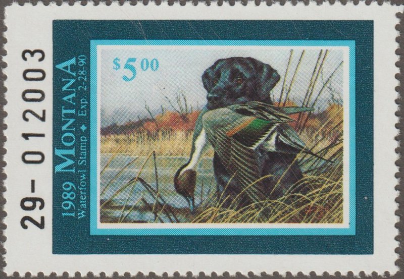 Scott# 37 1989 Montana Waterfowl Stamp VF/XF MNH