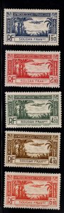 French Sudan Scott C1-C5 MH* Airmail stamp set