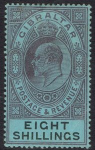 GIBRALTAR 1903 KEVII 8/- WMK CROWN CA