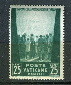 VATICAN; 1942 early POW issue fine MINT MNH 25c. value