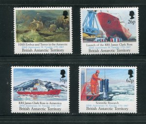 British Antarctic Territory 188-191 Ships and Research MNH 1991 Blue Inscription 