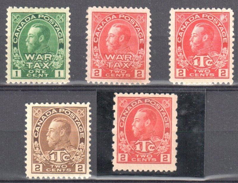 Canada MINT H  #MR1-2-3-4-5 - C$260.00 -- WAR TAX STAMPS