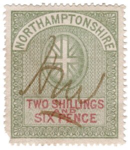 (I.B) Northamptonshire Revenue : Court Fees 2/6d (1882)