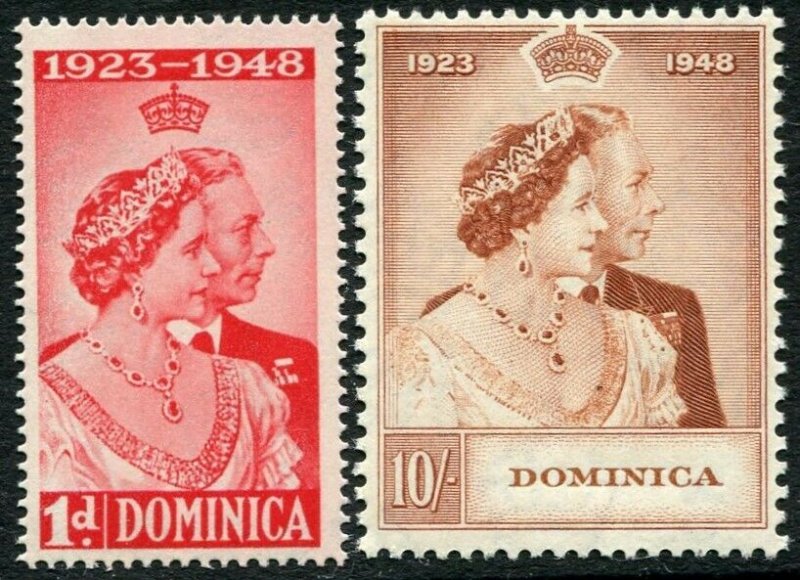 DOMINICA-1948 Royal Silver Wedding Set Sg 112-113 UNMOUNTED MINT V33385