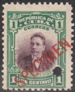 1910 Cuba Stamps Sc 239 President Bartolome Maso  Specimen  MNH