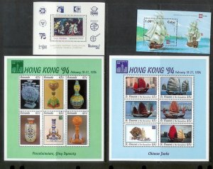 WORLDWIDE (190) Souvenir Sheets & Mini-Sheets ALL Mint Never Hinged