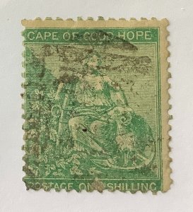 Cape of Good Hope 1864-65 Scott 19 used - 1sh, Allegory of Hope