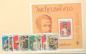 Maldive Islands #593-601 Mint (NH) Single (Complete Set) (Art)