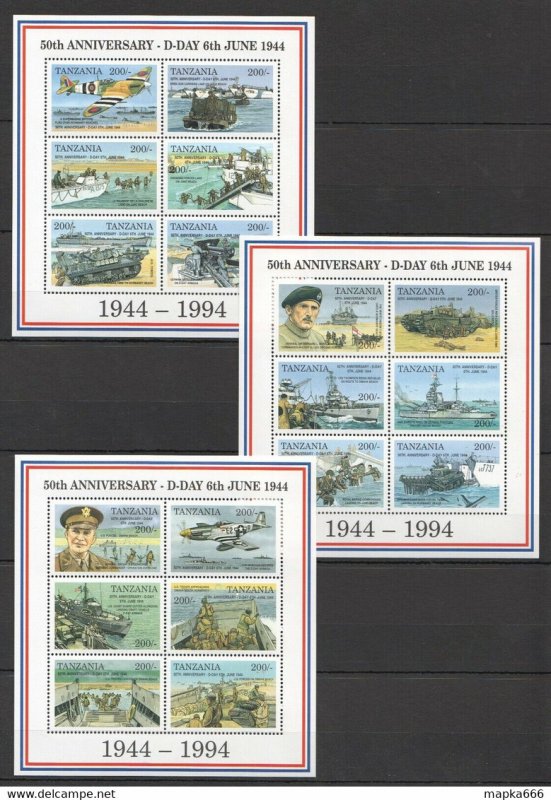 Tanzania World War 2 50Th Anniverssary D-Day 3Kb ** Stamps Pk376