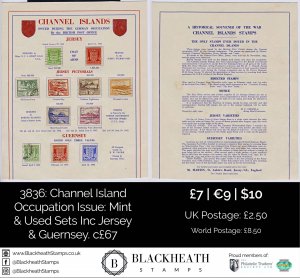 3836: Channel Island Occupation Issue: Mint & Used Sets Inc Jersey & Guernsey...