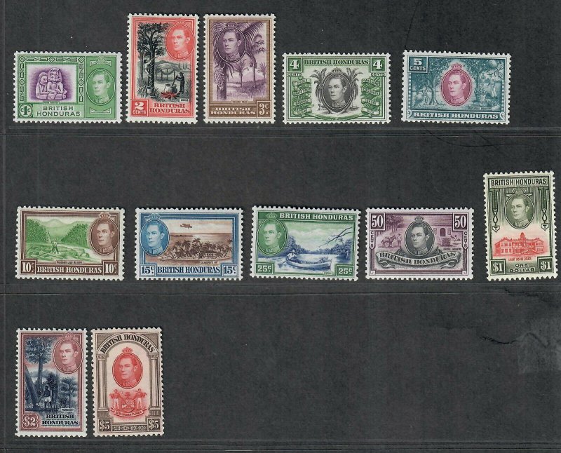 British Honduras Sc#115-126 M/NH/VF, Cv. $180