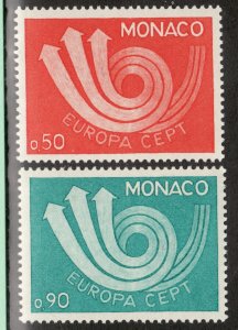 1973 Monaco Sc #866-67 - Europa Cept - MNH postage stamp set Cv$15