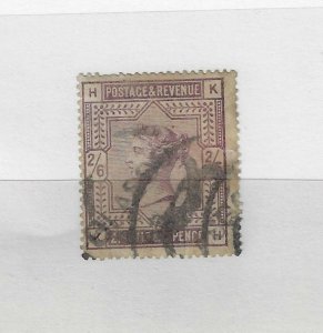 UK GB 1883 2sh 6d Sc 96 SG 178 SMALL SEALED TEAR AT RIGHT SEE SCAN CAT VAL £160