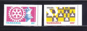 Tanzania 304-305 Set MNH Rotary International, Chess