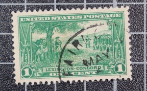 Scott 617 - 1 Cent Lexington - Concord - Used - Nice Stamp - SCV - $2.50