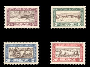 Liechtenstein #B7-10 Cat$88.50, 1928 Rhine Floods, set of four, hinged