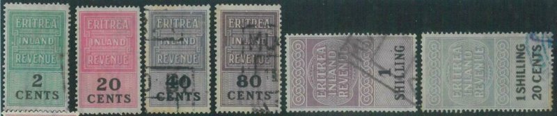 88777 - ERITREA  BOIC - REVENUE STAMPS - Small lot, some not in Barefoot !