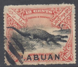 Labuan North Borneo Scott 80 - SG95, 1897 Crocodile 12c used cto