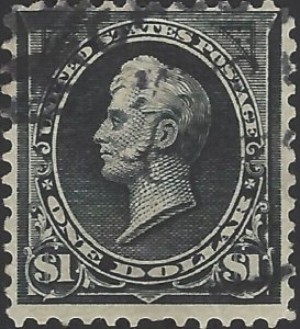 US Scott #276 Used Fine 1 Dollar Black 1895 Oliver Perry Stamp