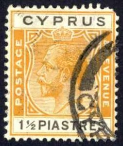 Cyprus Sc# 95 Used 1924-1928 1 1/2pi King George V 