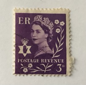 Great Britain, Northern Ireland 1958 Scott 1 used - 3p, Queen Elizabeth II