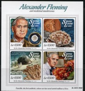 SIERRA LEONE 2015  ALEXANDER FLEMING & MEDICINAL MUSHROOMS  SHEET  MINT NH