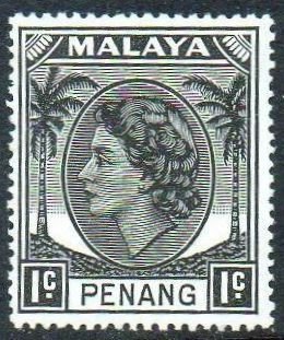 Penang 1955 1c black MH