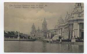 1904 Louisiana Purchase Expo postcard Electricity/Machinery/bridges lagoon y8866