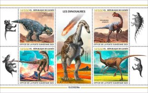 GUINEA - 2023 - Dinosaurs - Perf 4v Sheet - Mint Never Hinged