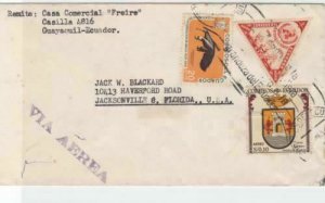 ecuador 1950s  air mail stamps cover ref r16229