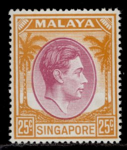 SINGAPORE GVI SG25, 25c purple & orange, NH MINT. 