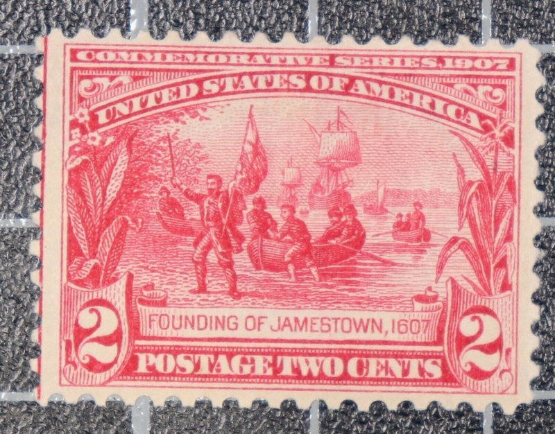 Scott 329 - 2 Cents Jamestown - MNH - Nice Stamp - SCV - $85.00 