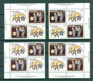 Canada. 1979. 4 Diff. Plate-Blocks. Mnh. Art. Inuit - Community, Music. Sc# 838a