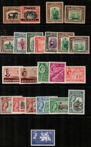 North Borneo - small selection of mostly mint stamps, clean (CV $105.00)
