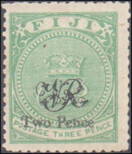 Fiji #34, Incomplete Set, 1876, Hinged