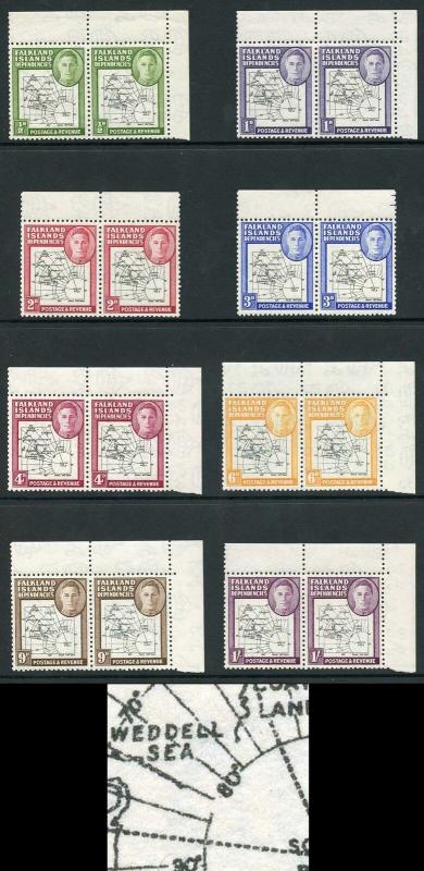 Falkland Deps SGG1a/8a Thick Map Set Variety Gap in 80th Parallel in U/M Pairs