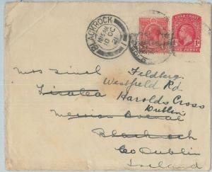 74803 - POSTAL HISTORY - GOLD COAST -  STATIONERY COVER to IRELAND  1921