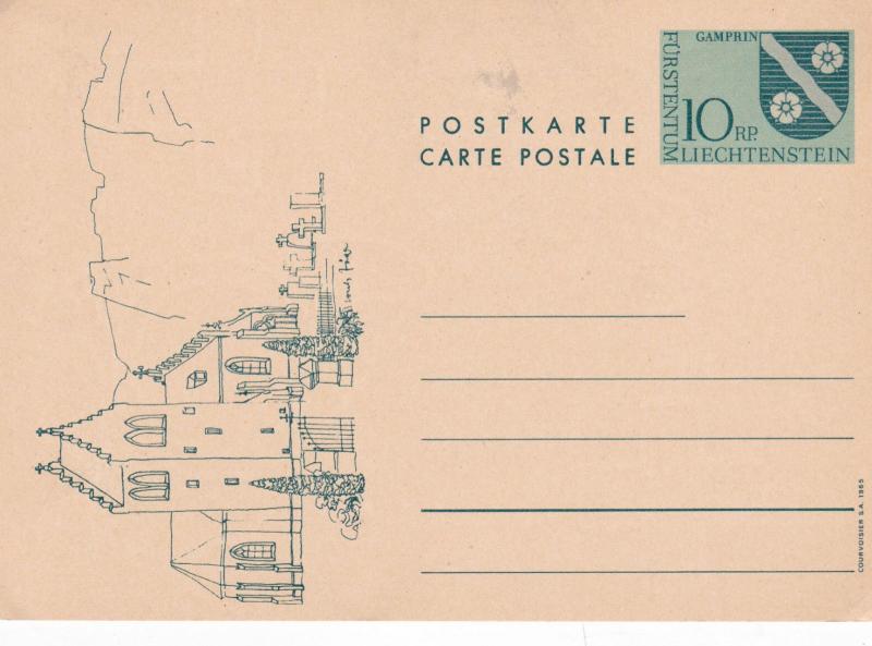 Liechtenstein 1965 10rp Prepaid Postacard Unused VGC