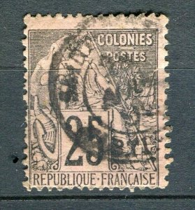 FRENCH COLONIES; 1880s General issue used 25c. value + Postmark, Guadeloupe