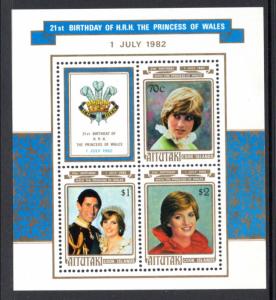 Aitutaki 264a Princess Diana Souvenir Sheet MNH VF