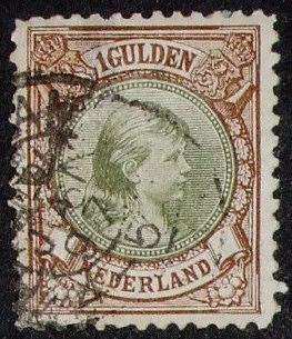 Netherlands 1 Gulden Used #SB141