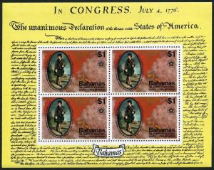 Bahamas 393a,MNH.Michel Bl.16. USA-200,1976.Map,Colonial Governor John Murray.