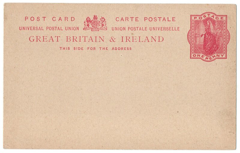 (I.B) QV Postal Stationery : Postcard 1d 