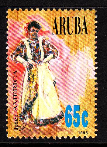 Aruba MNH Scott #134 65c Woman wearing long full dress, apron - National Cost...