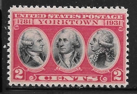 USA 703: 2c Battle of Yorktown, F-VF, NH, Mint