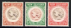 1955 New Zealand Health Stamps Sg 742/744 3 Val MNH