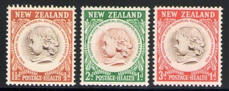 1955 New Zealand Health Stamps Sg 742/744 3 Val MNH