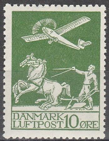 Denmark #C1  F-VF  Unused  CV $26.00  (A13826)